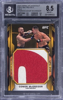 2020 Topps UFC Knockout Jumbo Fight Mat Relics Gold #JFMR-CM Conor McGregor (1/1) - BGS NM-MT+ 8.5
